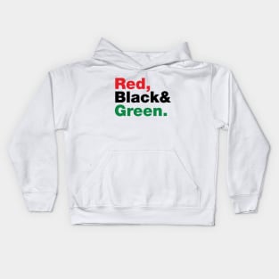 Red, Black & Green. Kids Hoodie